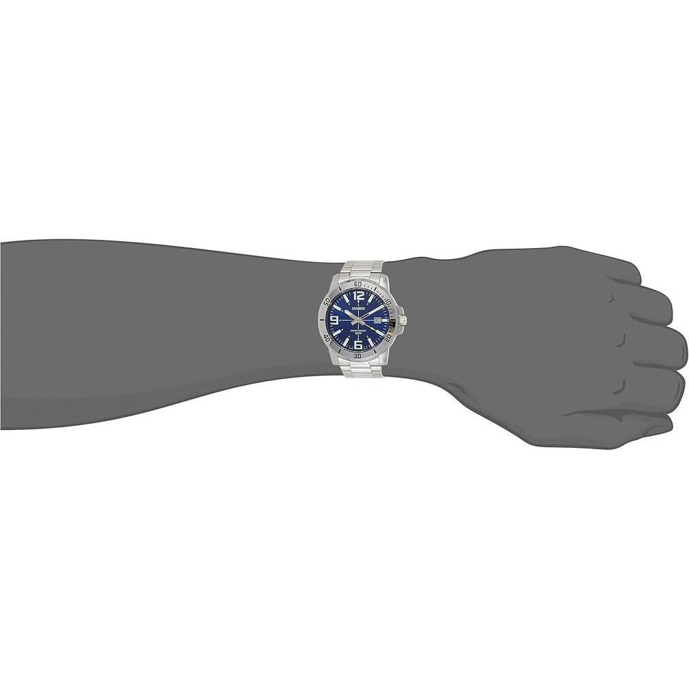 Casio Reloj de Acero Inoxidable Estilo Buceador para Hombre con Resistencia al Agua y Batería de 3 Años