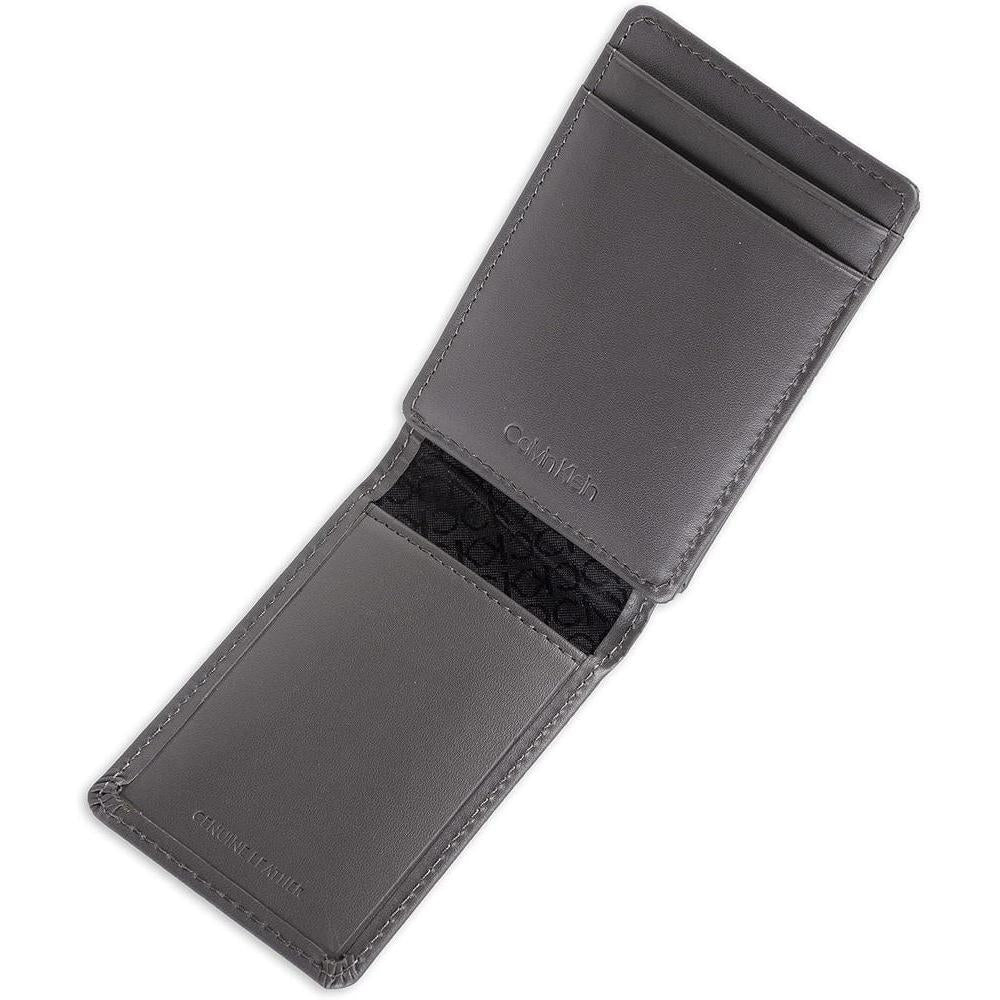 Billetera magnética de cuero Calvin Klein para hombre con protección RFID y diseño de bolsillo frontal