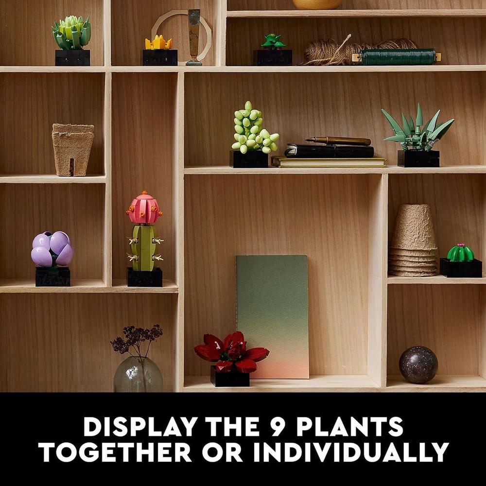 LEGO Icons Succulents - Juego de plantas artificiales para adultos, decoración del hogar, cumpleaños, regalos creativos de inauguración, 10309