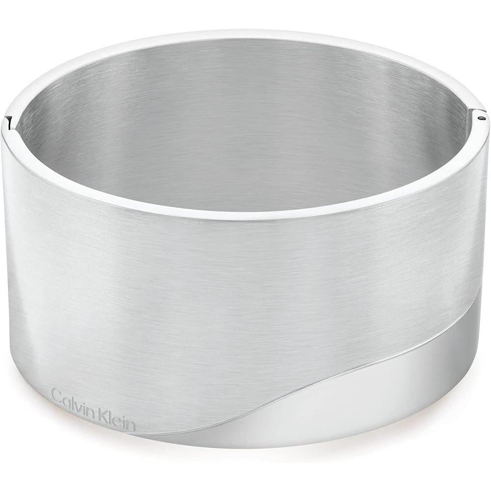 Calvin Klein Women's Bangle Bracelet: Elegant Minimalism with Contrasting Finishes