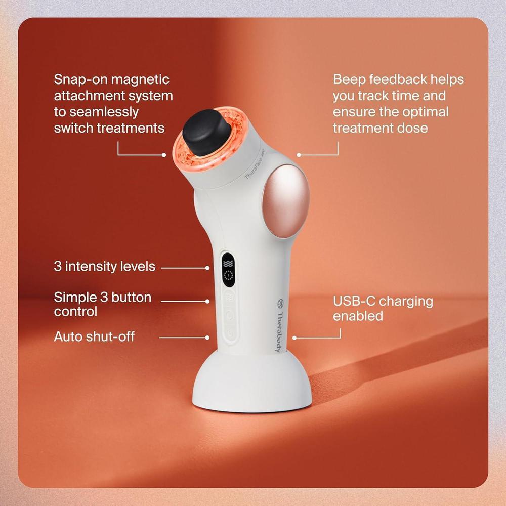 Dispositivo facial Therabody TheraFace PRO con microcorriente, masaje y terapia de luz para cuidado de la piel