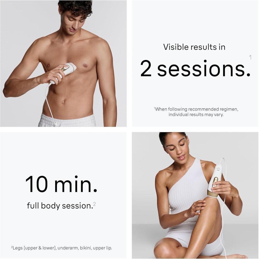Braun IPL Silk Expert Pro5, dispositivo de depilación láser permanente para mujeres y hombres, con accesorios, maquinilla Venus y estuche