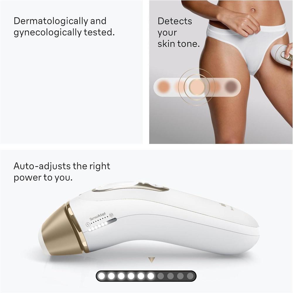 Braun IPL Silk·Expert Pro 5, sistema de depilación para mujeres y hombres, resultados duraderos con cabezales de precisión adicionales