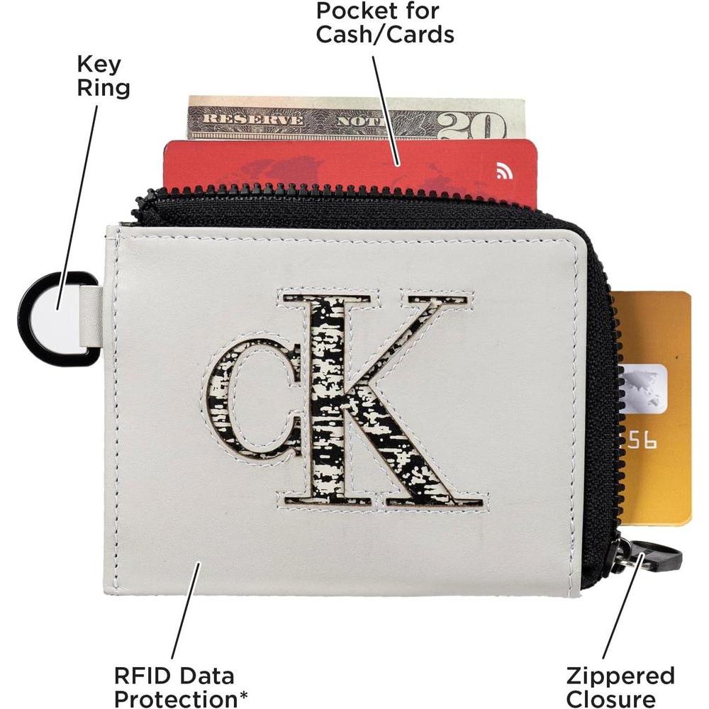 Calvin Klein Cartera de cuero RFID minimalista para hombre, elegante y organizada, con ranuras para tarjetas y tecnología de bloqueo RFID