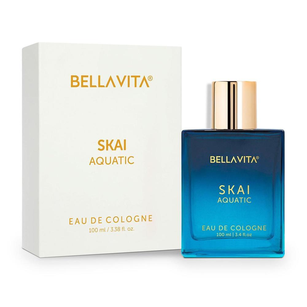 Skai Aquatic Eau De Colonia, perfume unisex con bergamota y pimienta rosa, larga duración y libre de crueldad animal