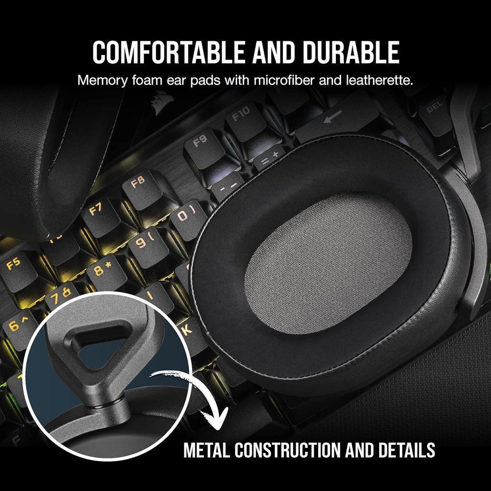 CORSAIR HS65 SURROUND Auriculares gaming multiplataforma con Dolby Atmos, SoundID, compatible iCUE - PC, Mac, PS5, PS4, Xbox