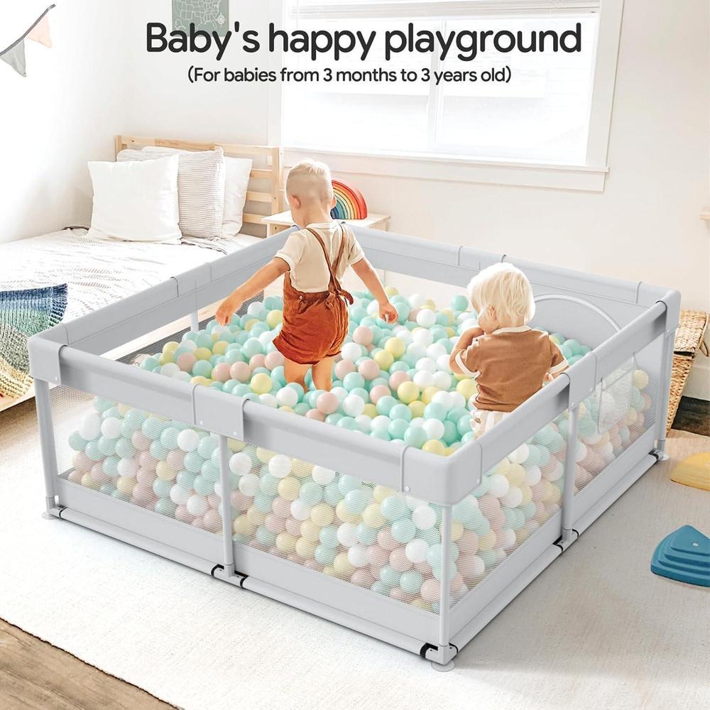 Fodoss Corralito Para Bebés, De 119,9 X 119,9 Cm Para Apartamento, Patio De Juegos, Valla