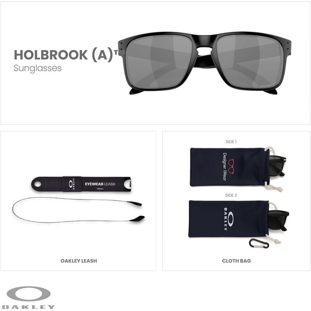 Oakley Holbrook Asian Fit - Gafas de sol hombre con kit de cuidado y correa de seguridad incluidas para mayor protección