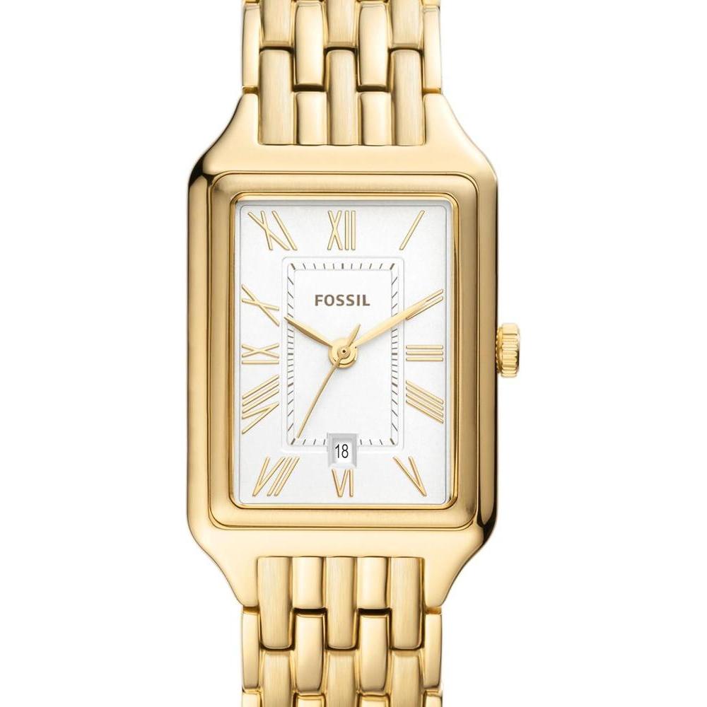 Fossil Raquel Reloj para mujer de cuarzo y acero inoxidable en color dorado con 3 manecillas y calendario