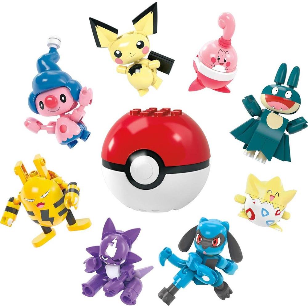 Mega Pokémon Building Toys Set Trainer 8 Pack with 189 Pieces, 8 Articulated and Poseable Characters, 2 Inches Tall, for Kids (Amazon Exclusive)