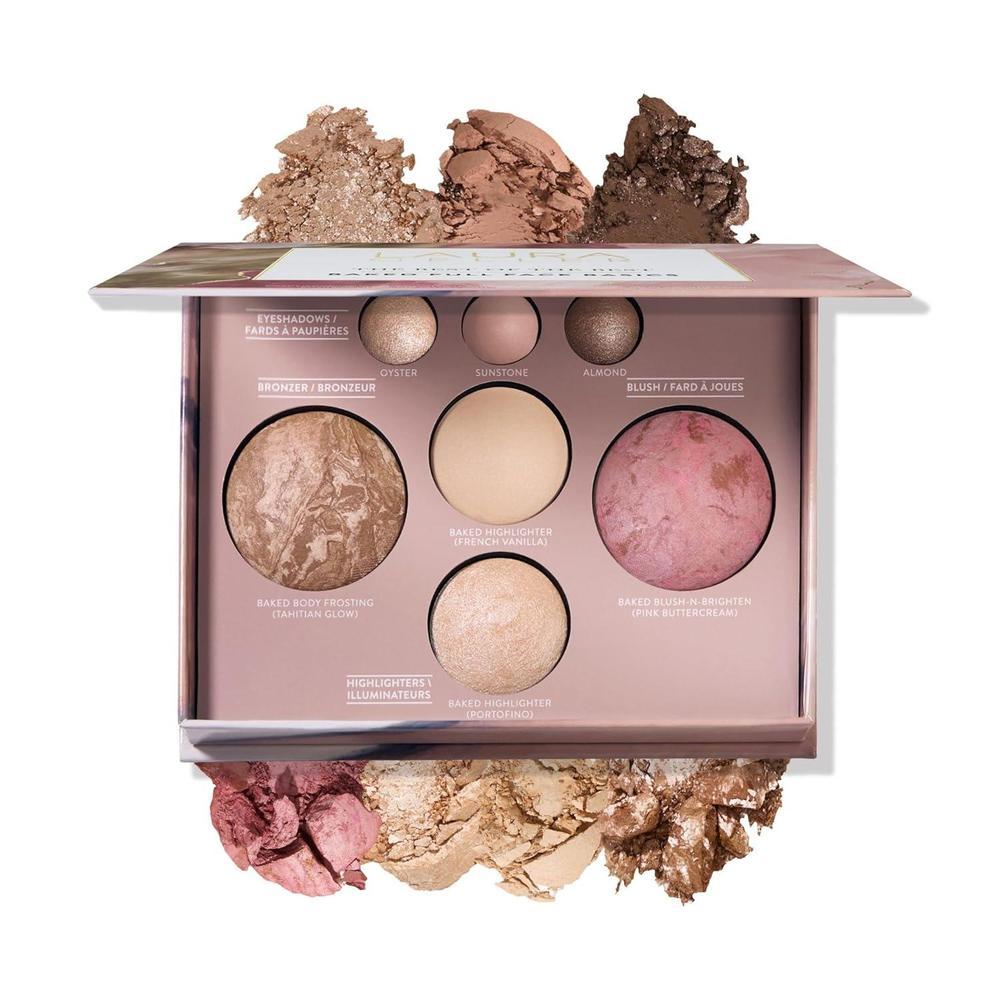 LAURA GELLER NEW YORK Lo Mejor de lo Mejor Paleta Horneada - Tamaño Completo - Incluye Bronceador, Rubor, 2 Iluminadores y 3 Sombras de Ojos - Apto para Viajes