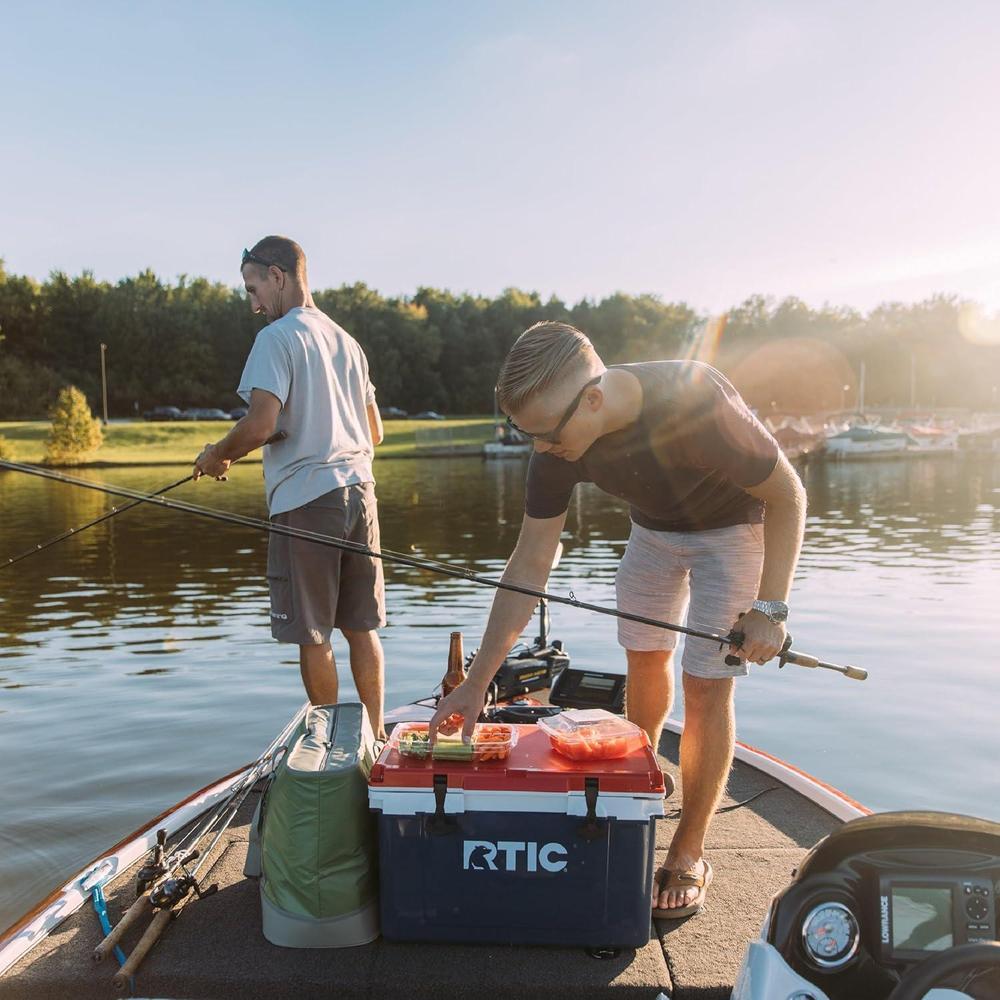 Enfriador ultraligero RTIC 32 cuartos con aislamiento portátil para bebidas, ideal para playa, camping, pesca y más actividades