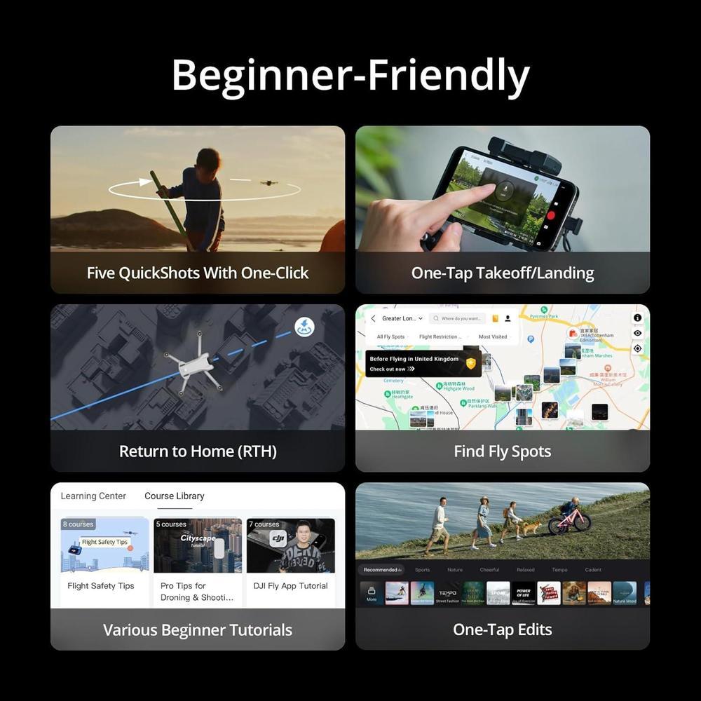 DJI Mini 3, dron para adultos con cámara 4K, 38 min de vuelo, transmisión de video de 10 km, captura vertical, GPS integrado