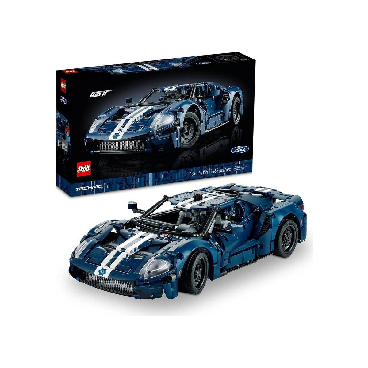 LEGO Technic 2022 Ford GT 42154 Car Model Kit for Adults to Build, Collectible Set, 1:12 Scale Supercar with Authentic Features, Gift Idea That Fuels Creativity and Imagination