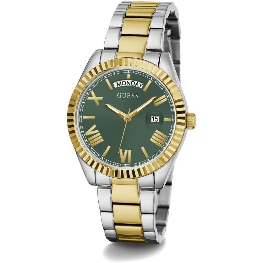 GUESS, reloj pulsera para mujer con borde de moneda, multicolor, resistente al agua y diseño elegante
