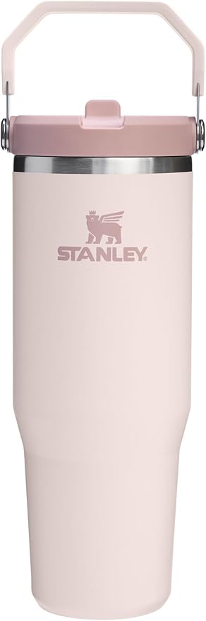 Stanley IceFlow Stainless Steel Tumbler with Straw - Vacuum Insulated Water Bottle for Home, Office or Car Reusable Cup with Straw Leak Resistant Flip Cold for 12 Hrs or Iced for 2 Days (Rose Quartz)