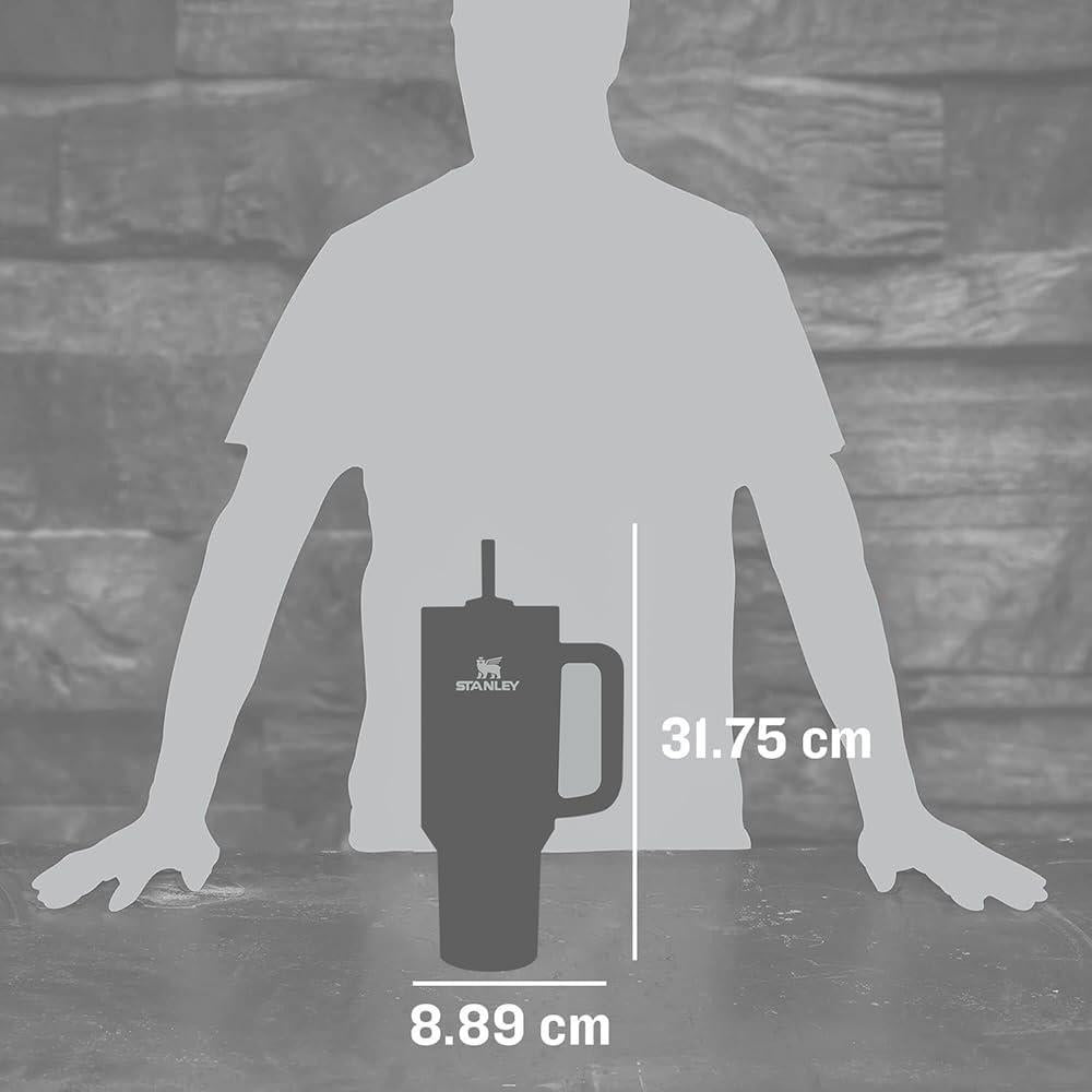 Stanley Quencher H2.0 - Vaso con asa, pajilla y tapa giratoria 3 posiciones compatible con portavasos de viajes