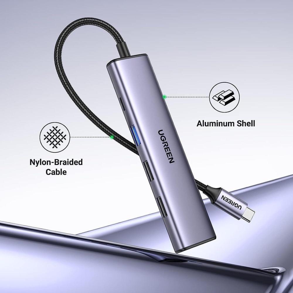 UGREEN Revodok 105 USB C Hub Adaptador multipuerto HDMI 4K, entrega de energía 100W, 3 puertos USB-A para MacBook Pro/Air, iPad Pro