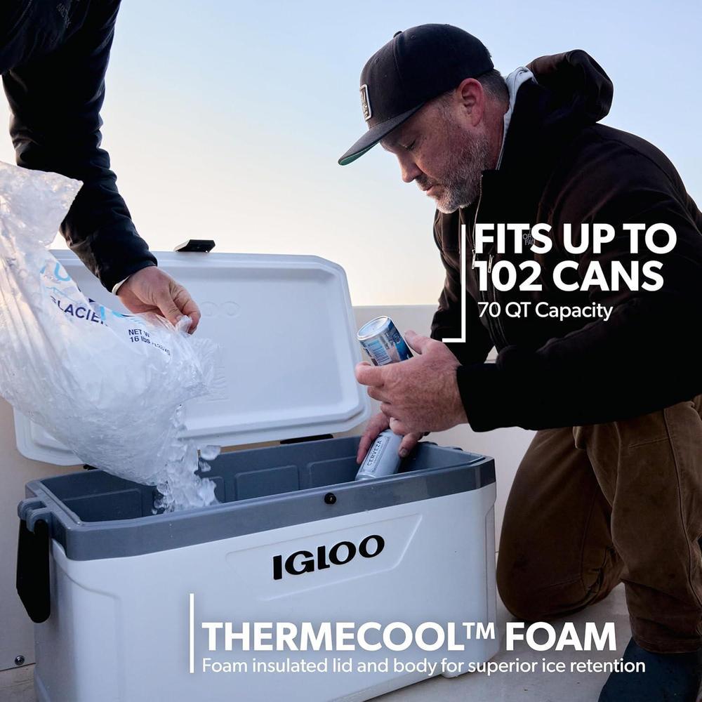 Igloo Coolers Marine Series, hielera portátil rígida y aislada ideal para pesca, campismo y navegación