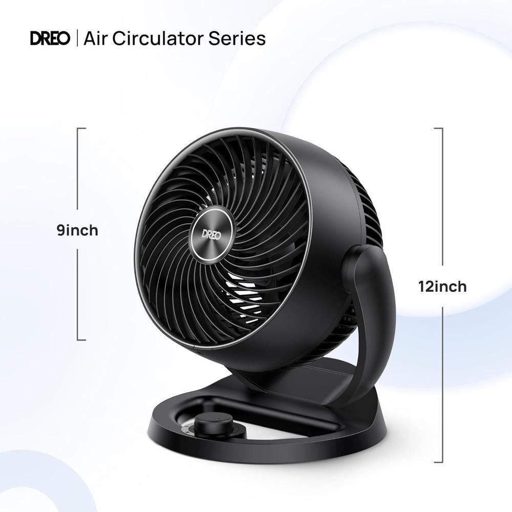 Dreo Ventilador de mesa para dormitorio, potente flujo de aire, diseño silencioso, inclinación ajustable, color Negro