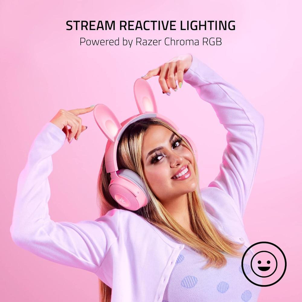 Razer Kraken Kitty V2 Pro Auriculares RGB: orejas intercambiables, iluminación reactiva y micrófono desmontable