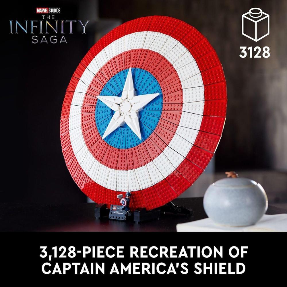 LEGO Marvel Escudo del Capitán América 76262 - Kit de modelo para adultos, réplica coleccionable del icónico escudo