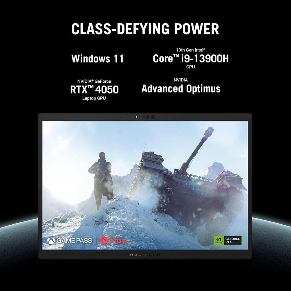 ASUS ROG Flow Z13 (2023) Tablet Portátil Para Juegos, Pantalla 13.4" 16:10 QHD 165Hz, GeForce RTX 4050, Intel Core i9, 16GB RAM, 1TB SSD, Wi-Fi 6E, Windows 11