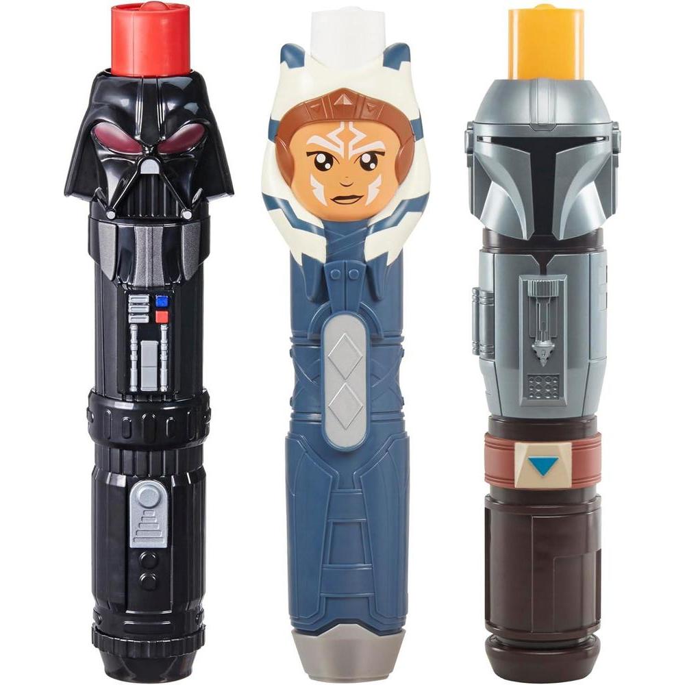 STAR WARS Lightsaber Squad 3-Pack, The Mandalorian, Ahsoka, and Darth Vader Lightsabers, Toys for 4 Year Old Boys and Girls (Amazon Exclusive)