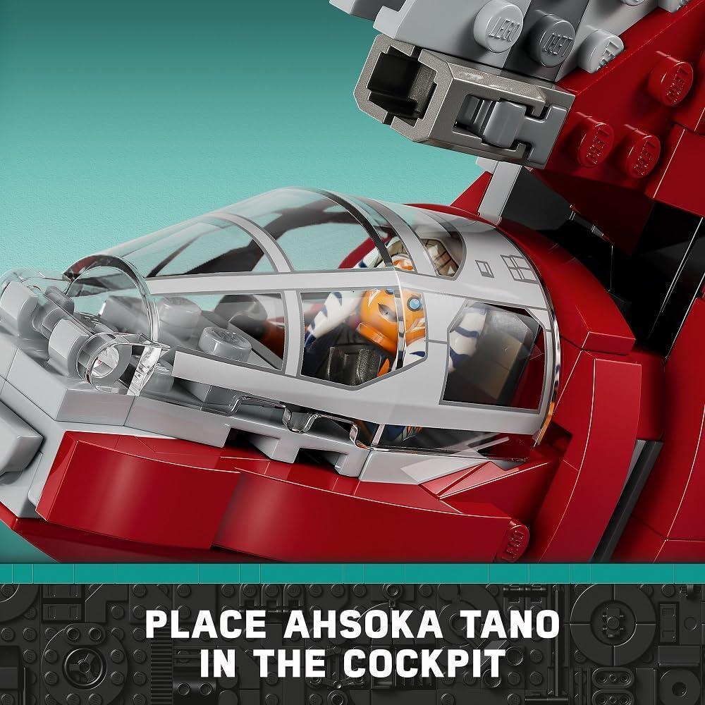 LEGO Star Wars Ahsoka Tano's T-6 Jedi Shuttle Space Ship Toy, Juego de construcción para niños fanaticos de Star Wars a partir de 9 años