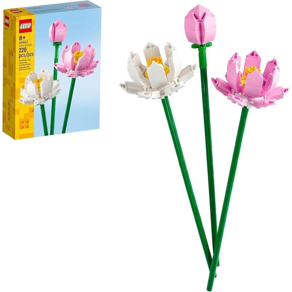 LEGO Lotus Flower - Building Toys for Kids, Girls & Boys, Ages 8+ - Artificial Lotus for Home Decor & Display - Birthday Gift Idea - 40647