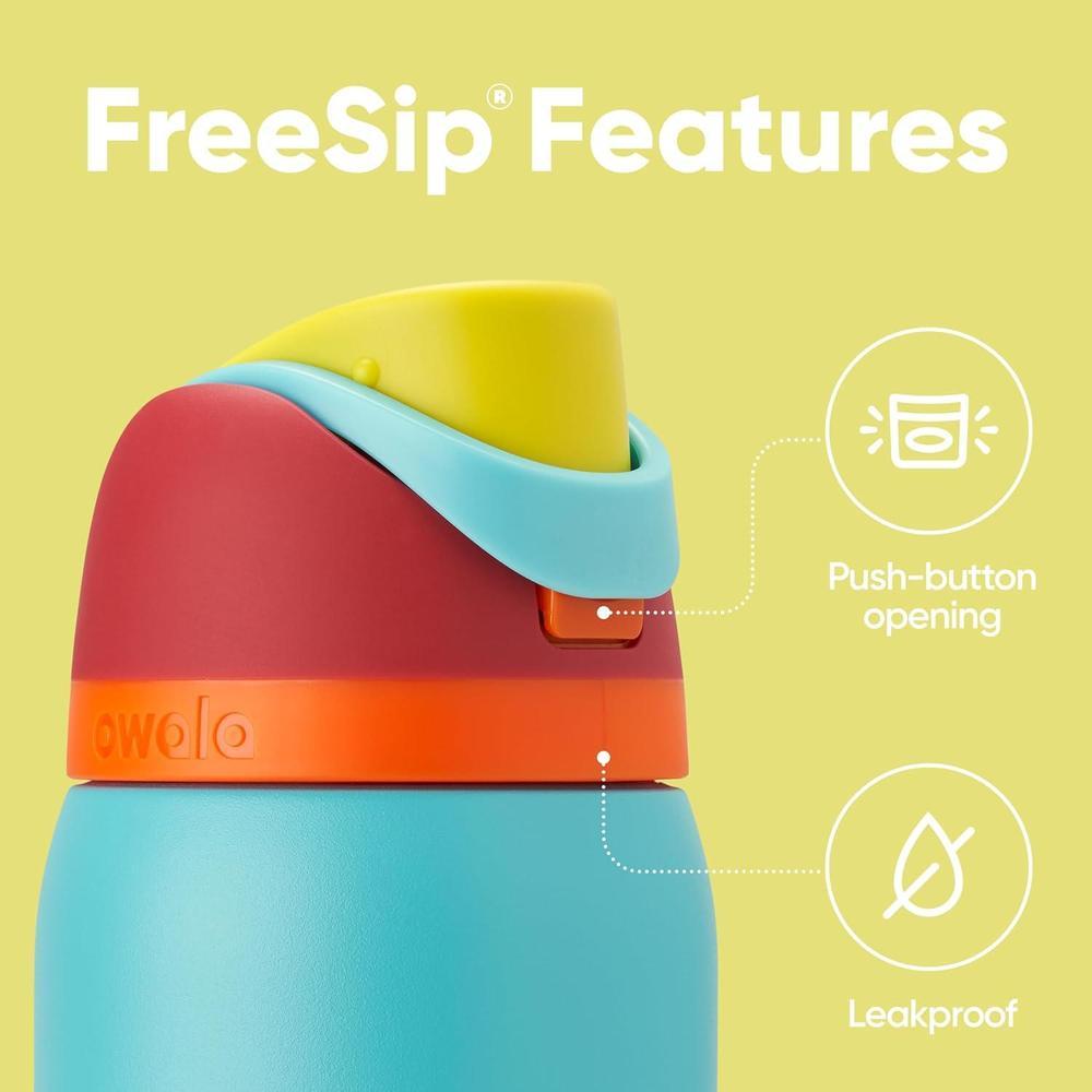 Owala Botella de Agua Acero Inoxidable Aislada FreeSip con Pajita, Libre de BPA, Ideal para Deportes y Viajes