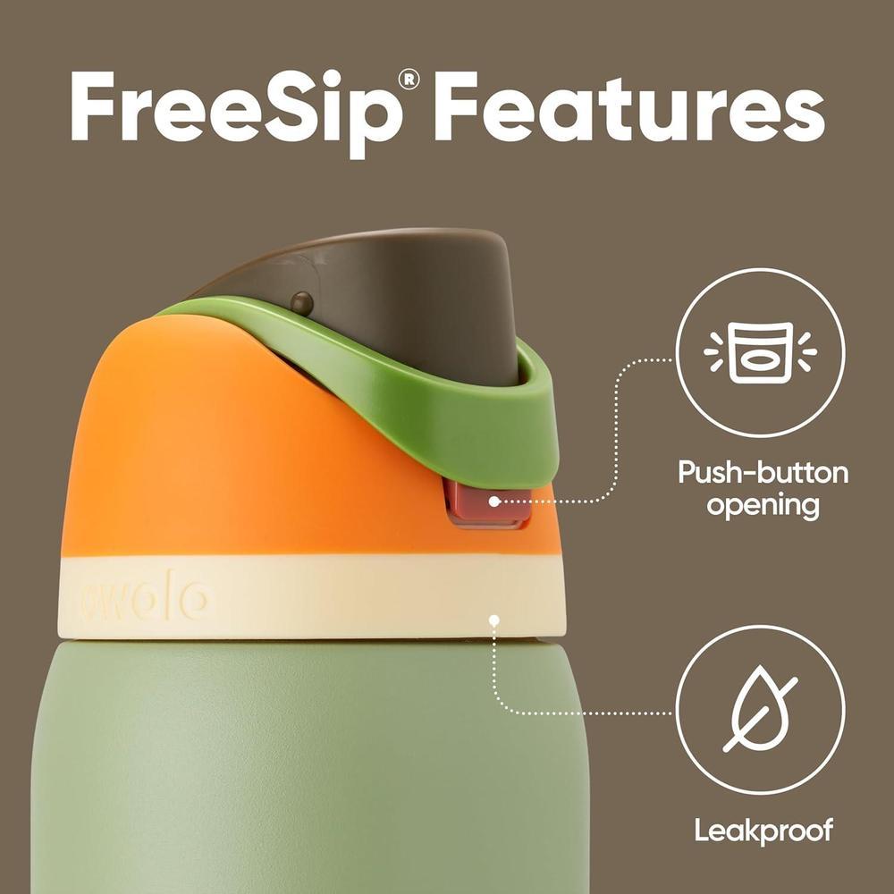 Botella de agua Owala FreeSip de acero inoxidable aislada, sin BPA, incluye sorbete, ideal para deportes y viajes