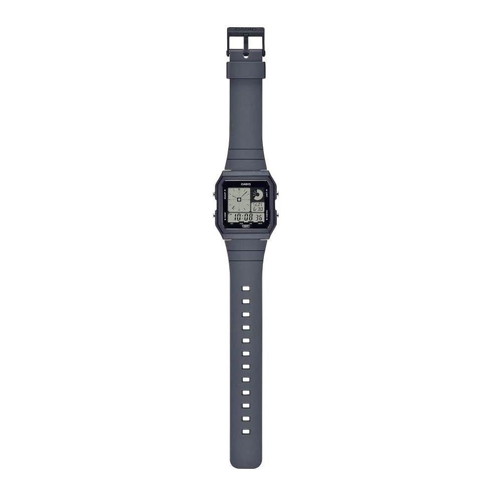 Casio Reloj digital con alarma diaria, retroiluminación LED y banda renovable biológica, diseño unisex en color gris