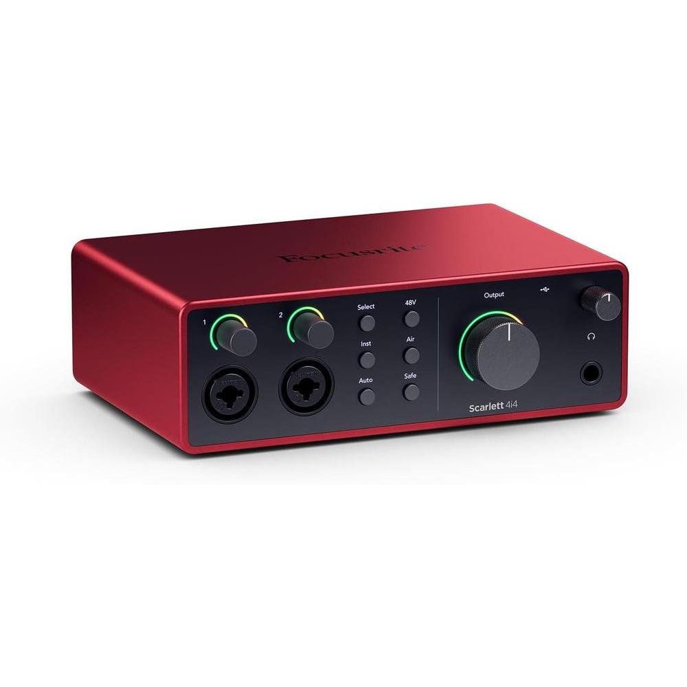 Focusrite Scarlett 4i4 4th Gen USB Audio Interface, for Musicians, Songwriters, Guitarists, Content Creators — High-Fidelity, Studio Quality Recording, and All the Software You Need to Record