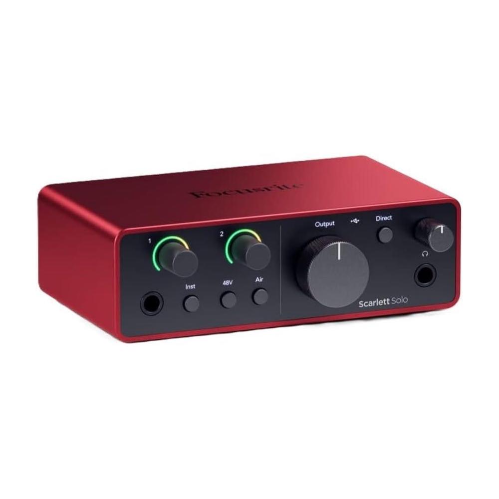 Focusrite Scarlett Solo 4th Gen USB Audio Interface, for the Guitarist, Vocalist, or Producer — High-Fidelity, Studio Quality Recording, and All the Software You Need to Record