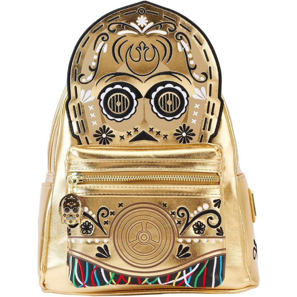 Loungefly Star Wars C-3PO Embroidered Day of the Dead Cosplay Womens Double Strap Shoulder Bag Purse