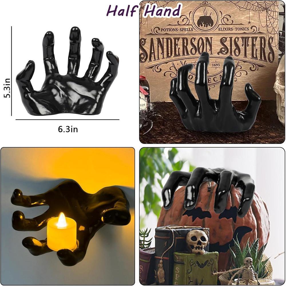 Decoraciones de Halloween, manos espeluznantes para decoraciones de pared góticas con velas, paquete de 3 piezas