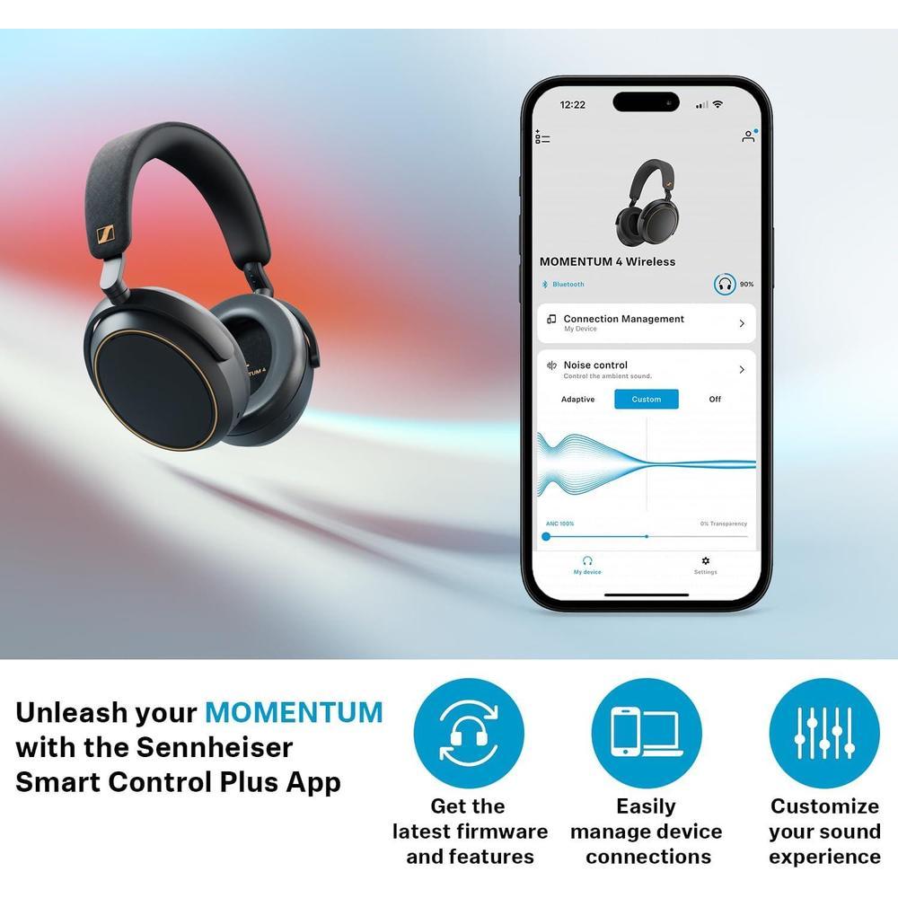 Sennheiser Momentum 4 - Auriculares Inalámbricos Bluetooth Con Cancelación De Ruido Y Larga Duración De Batería