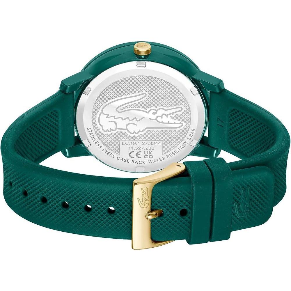 Lacoste 12.12 Reloj multifunción de cuarzo para mujer con diseño contemporáneo, esfera curvada de aluminio y correa de silicona