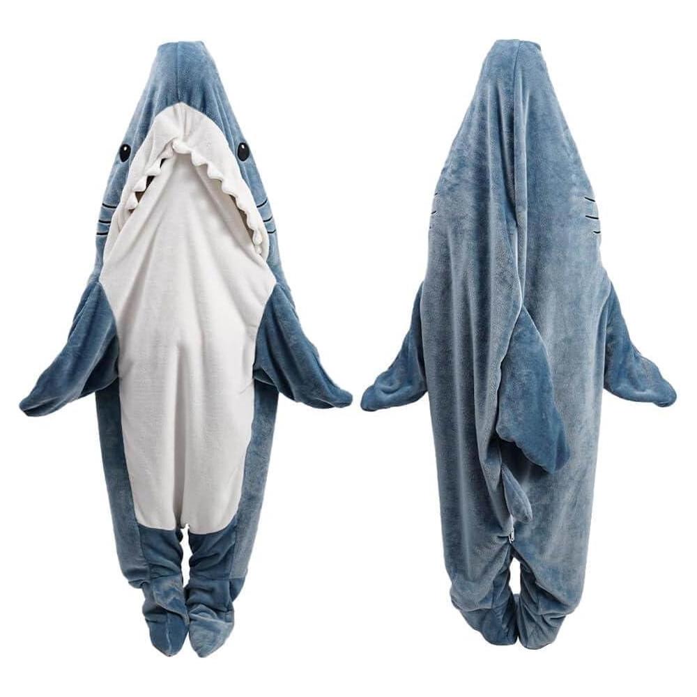 Shark Blanket Hoodie Onesie Adult & Kid, Wearable Shark Blanket, Shark Sleeping Bag, Soft Cozy Shark Onesie Costume