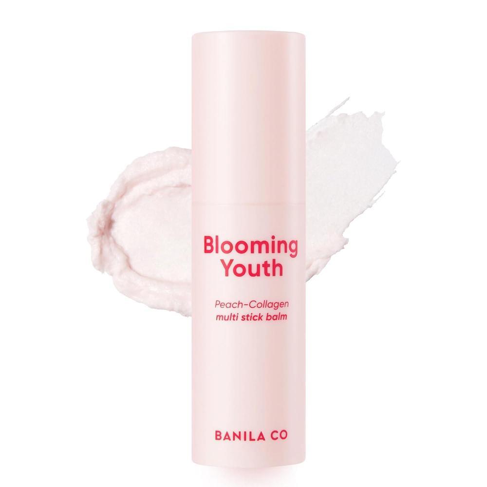 BANILA CO Blooming Youth Multi-balm Stick | All-in-one Hydrating Lip, Face and Neck Cream | Daily Moisturizer Make up Base | Made with Peach Collagen & Hyaluronic Acid (10.5g / 0.37oz)