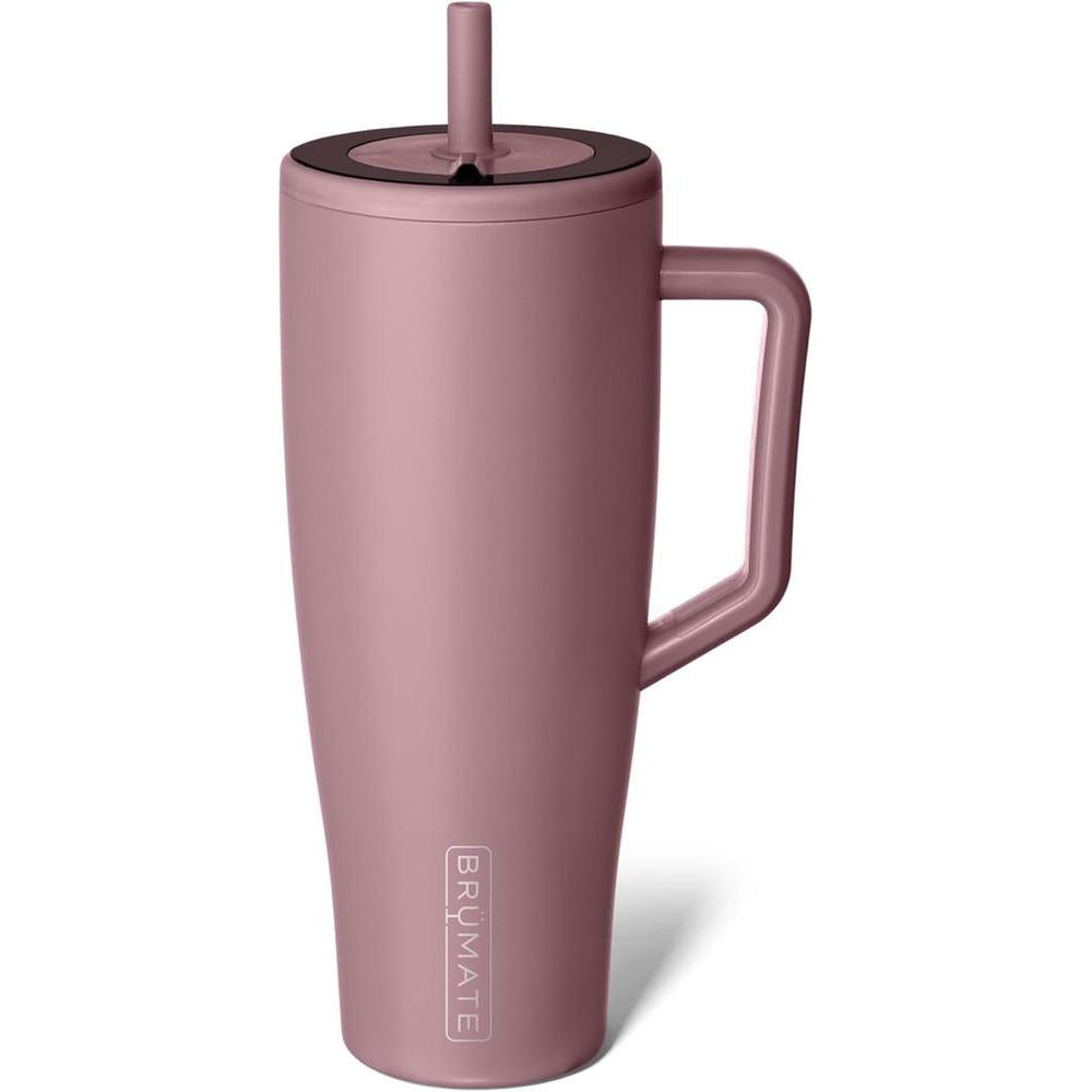 BrüMate Era 40 oz Tumbler with Handle and Straw | 100% Leakproof Insulated Tumbler with Lid and Straw | Made of Stainless Steel | Cup Holder Friendly Base | 40oz (Rose Taupe)