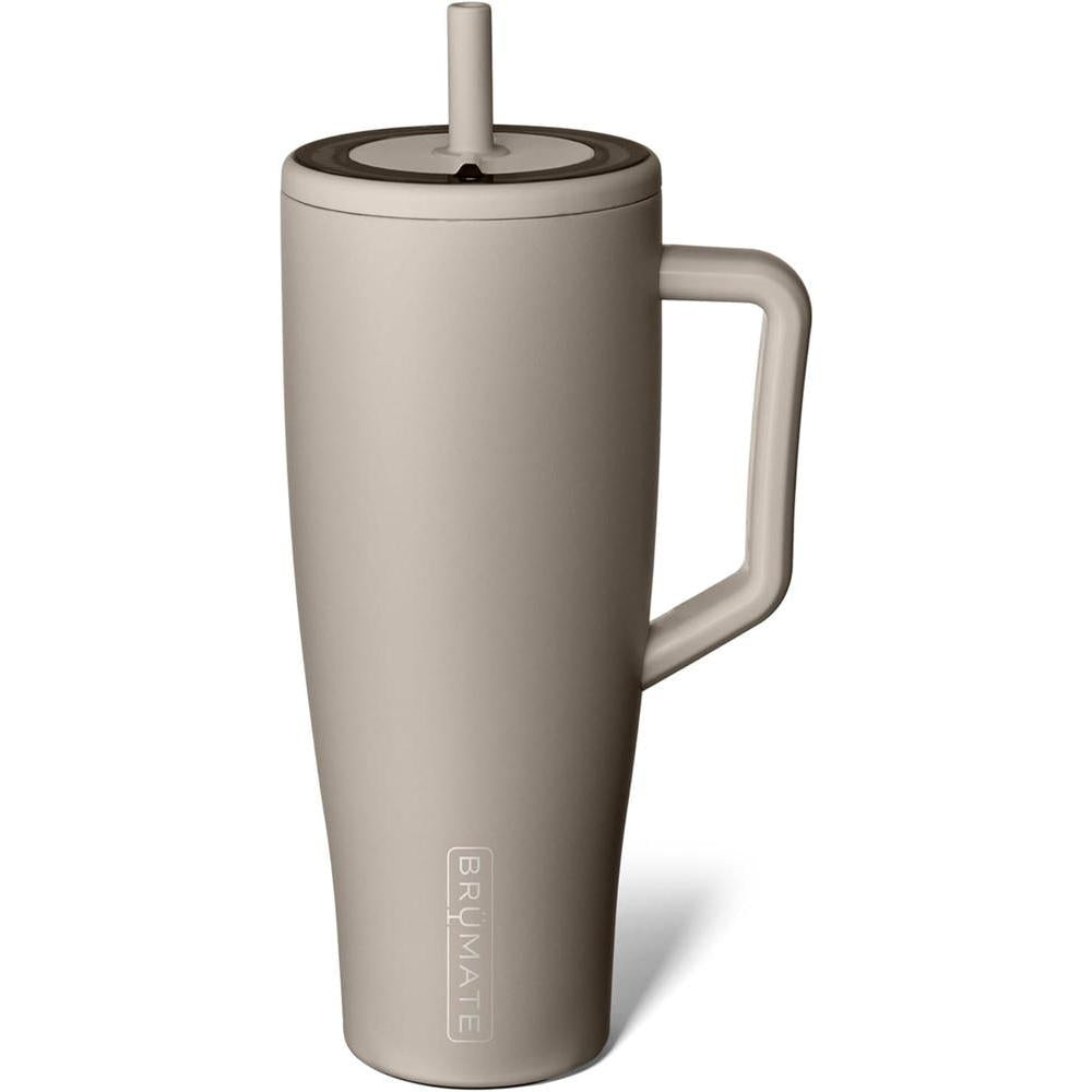 BrüMate Era 40 oz Tumbler with Handle and Straw | 100% Leakproof Insulated Tumbler with Lid and Straw | Made of Stainless Steel | Cup Holder Friendly Base | 40oz (Mocha)