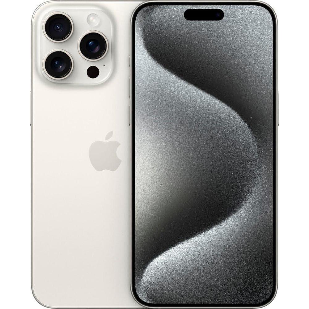 Apple iPhone 15 Pro Max, 256GB, White Titanium - Unlocked (Renewed)