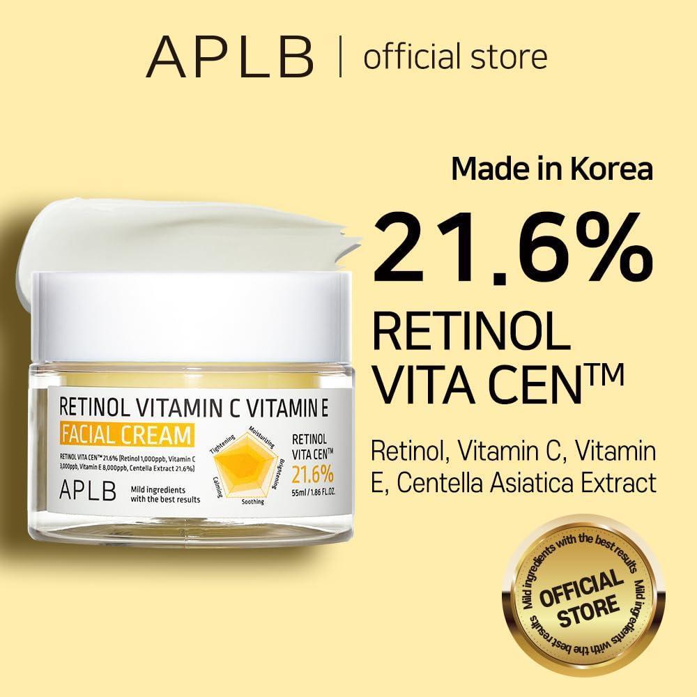 Crema Hidratante Facial APLB Con Vitamina C, E Y Retinol 55ml