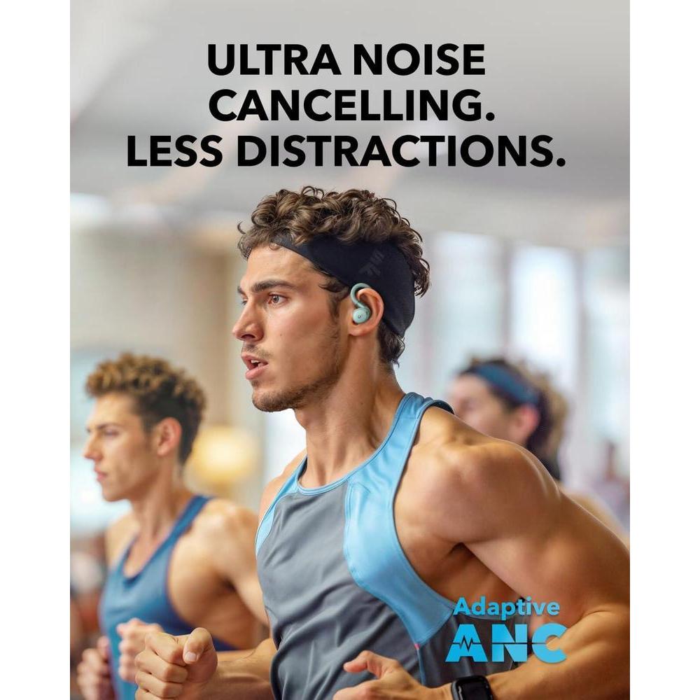 Auriculares Soundcore Sport X20 Inalámbricos Verdes Con Ganchos Ajustables Y Cancelación Ruido