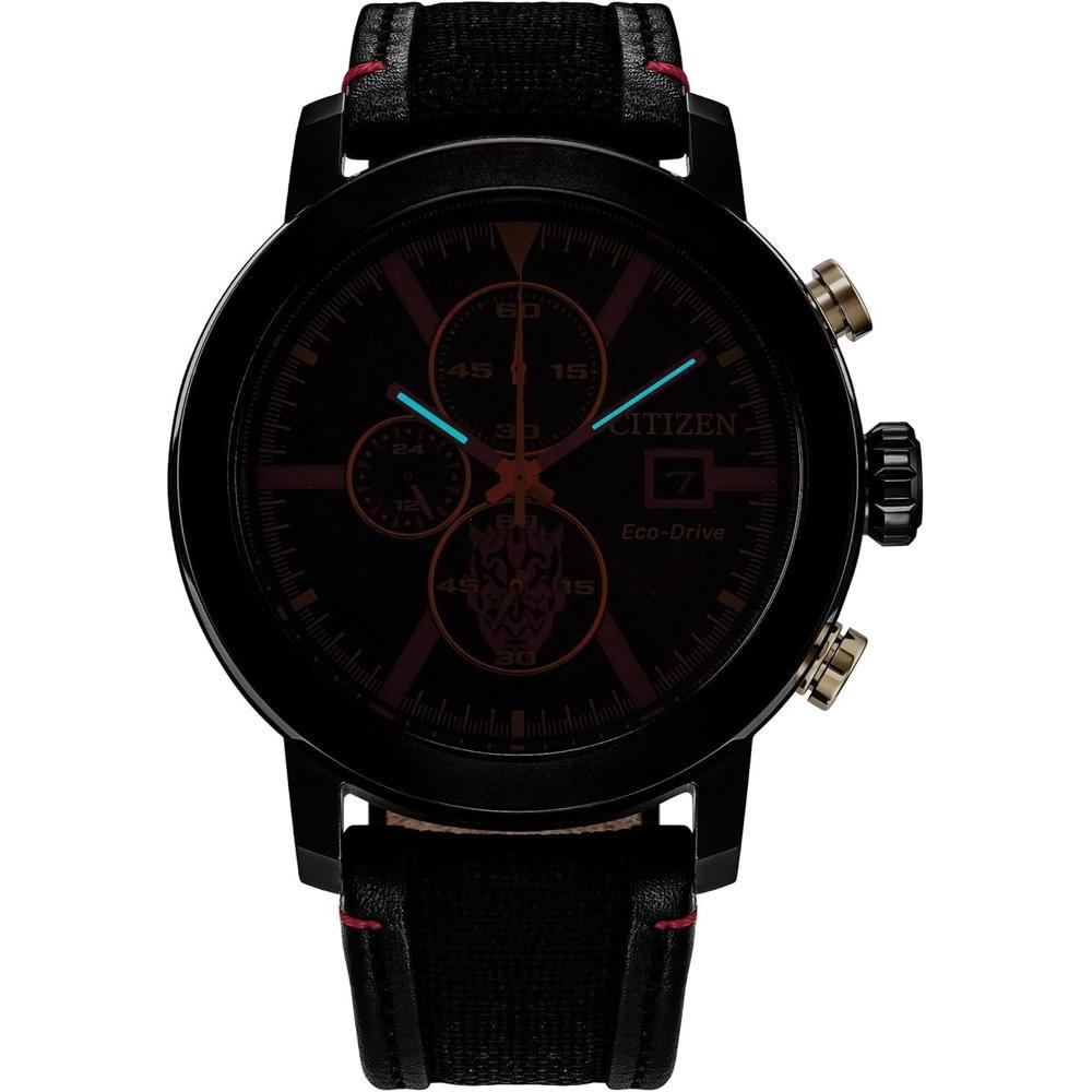 Citizen Eco-Drive Star Wars Darth Maul Mastermind cronógrafo negro con correa de nailon y esfera negra, modelo CA0766-02W