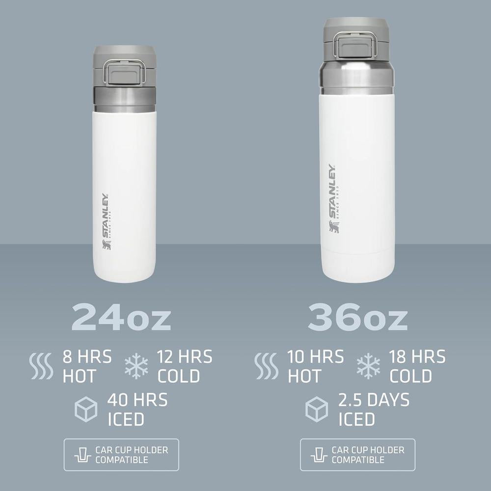 Botella Stanley Quick Flip GO a prueba de fugas para viajes y deportes, acero inoxidable sin BPA, color pomelo