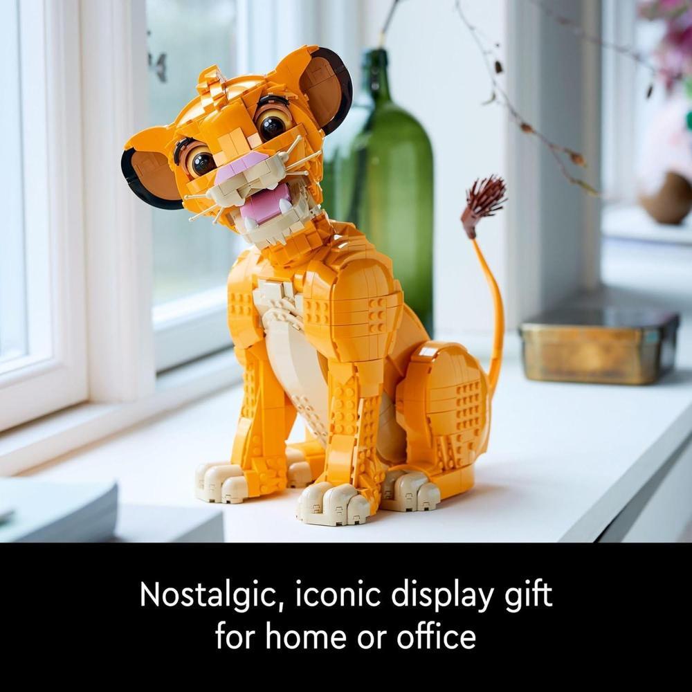 LEGO Disney Young Simba para adultos, figura de Disney para construir y exhibir, nostalgia y creatividad para fanáticos de las películas