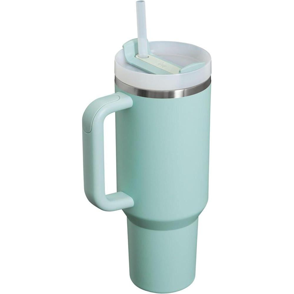 Vaso Stanley Quencher H2.0 con asa, pajilla y tapa giratoria, acero inoxidable BPA-Free, compatible con portavasos de auto